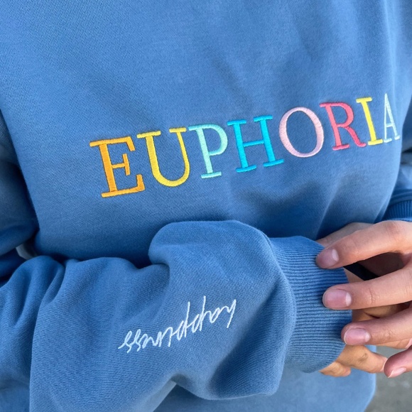 Ordinary Affair- Los Angeles Tops - BTS inspired Euphoria Sweatshirt in Midnight Steel Blue, Size Large